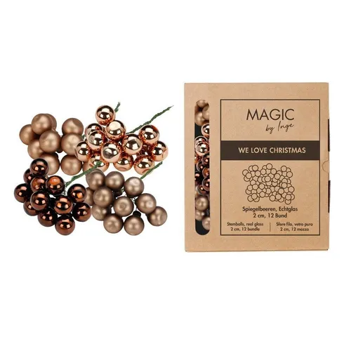 MAGIC by Inge Weihnachtsbaumkugel, Weihnachtskugeln am Draht 2cm Glas 144 Stück - Elegant Lounge