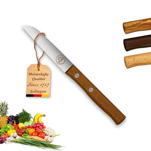 Constant - Solingen Messer mit Holzgriff Kirsche, Premium Gemüsemesser mit rostfreier Klinge aus Chrom-Stahl, extra scharfes Küchenmesser dank Dünnschliff & Handabzug, Made in Germany