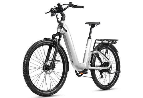 E-Bike Cityrad 28 Zoll mit 140 km Reichweite und 75 Nm Mittelmotor - Praktisches Cityrad für den Alltag mit kraftvollem Bafang Mittelmotor und 648 Wh Akku. Genießen Sie eine Reichweite von bis zu 140 km und höchsten Komfort dank Lockout-Federgabel und Shimano 9-Gang-Schaltung.