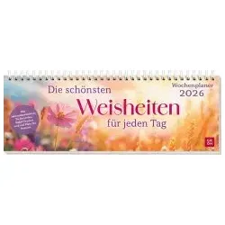 Tischkalender 2026 quer: Die schönsten Weisheiten für jeden Tag - Hörbücher - Inspirierender Schreibtischplaner mit Spiralbindung, der Ihnen täglich neue Weisheiten für Motivation und Freude bringt.