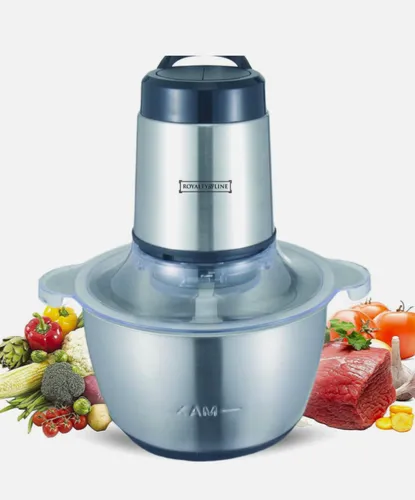 Royalty Line Food Processor – 300W Multizerkleinerer mit 1L Glasbehälter - Küchenmaschine mit 300W Leistung, ideal zum Zerkleinern, Hacken und Pürieren. Der 1L Glasbehälter und die multifunktionale Klinge machen die Zubereitung von Smoothies und Gemüse zum Kinderspiel.
