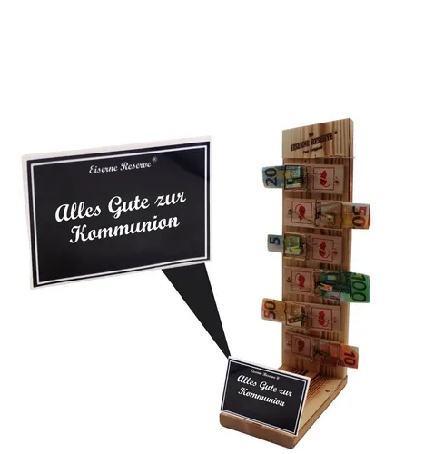 Eiserne Reserve® Geschenkbox zur Kommunion - Premium Mausefalle - Praktische Geschenkbox zur Kommunion mit hochwertiger Mausefalle aus Fichtenholz. Ideal für den professionellen Einsatz und in ansprechendem Design.