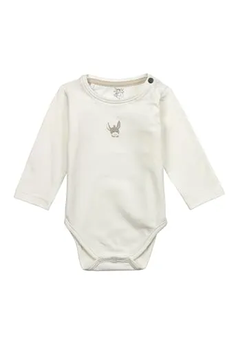 Sterntaler Body Emmi - Unisex Body aus Baumwoll Jersey - Langarm Baby Body mit Esel Emmi Front Print - Baby Strampler mit Druckknöpfen im Schritt und Schulter, Ecru, Größe 50