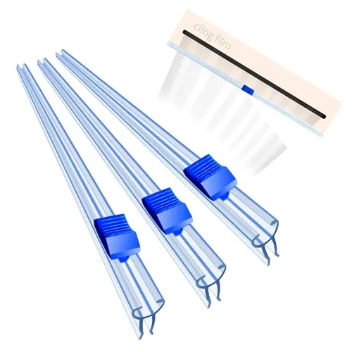 Frischhaltefolienspender mit Schiebeschneider - 4 Stück 33cm/38cm - Folienschneider für Frischhaltefolie und Alufolie, sicherer Zwei-Wege-Schieberschneider schützt Ihre Finger und hält die Küche ordentlich.