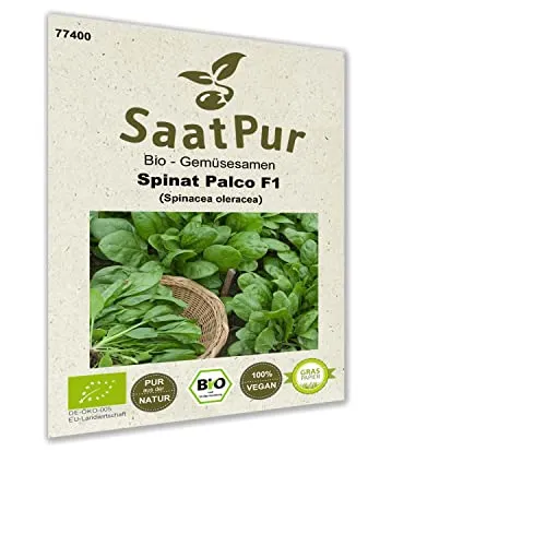 Bio Gemüse Samen Spinat Palco fleischiger Blattspinat dunkelgrün für ca. 650 Pflanzen