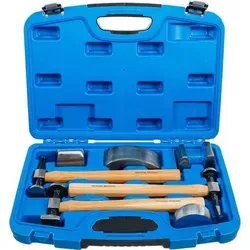Karosserie-Ausbeulsatz - 7-teilig im praktischen Arbeitskoffer - Sonstige Handwerkzeuge, ideal für professionelle Karosseriearbeiten mit hochwertigen Hickory-Holstielen und umfangreicher Ausstattung.