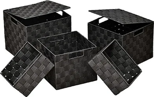 Praktische Aufbewahrungsbox 5-teilig aus Polyester - Aufbewahrungsboxen für vielseitige Nutzung, platzsparend und stapelbar, aus hochwertigem Polyester für Langlebigkeit und einfache Reinigung.