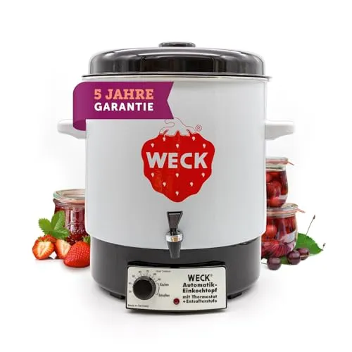 Weck WAT 14 Einkochautomat 2000 Watt - Multikocher mit Entsafterfunktion und Auslaufhahn, ideal zum Einkochen von Obst und Gemüse sowie zum Erhitzen von Heißgetränken.