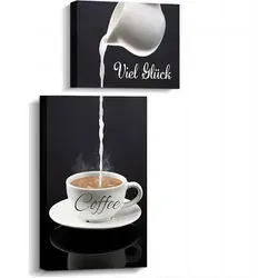 APOXYO 2er Set Poster Küchenbilder Schwarz Weiß mit Rahmen in schwarz von APOXYO