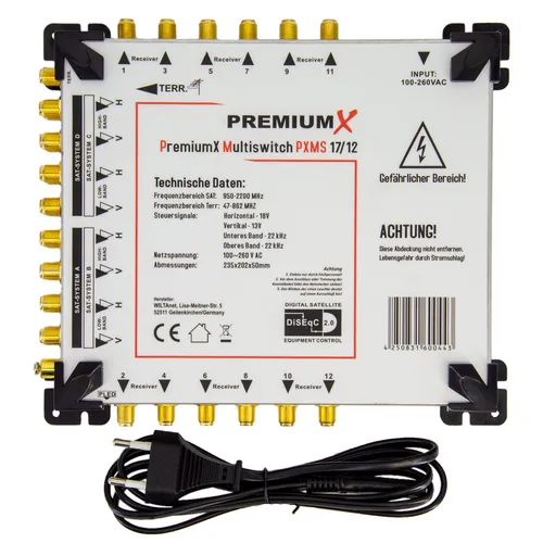 PremiumX Multischalter 17/8 SAT Multiswitch von PremiumX