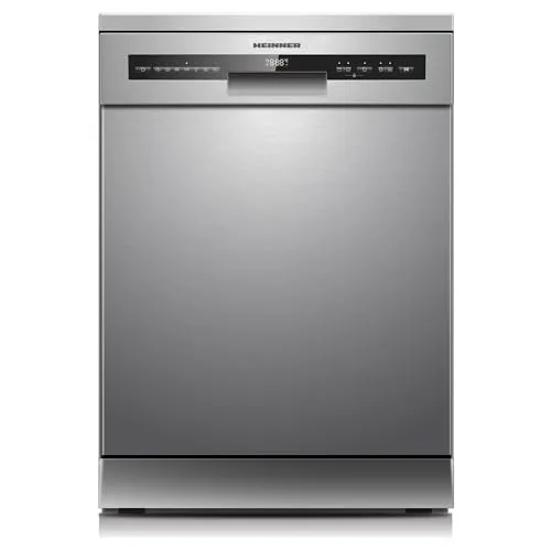 HEINNER HDW-FSM45710AXD++ Freistehender Slim Geschirrspüler – 45 cm, 10 Gedecke, 7 Programme, Inox-Finish, Energieklasse E (EU 2021), 5 Jahre Garantie (Anthrazit, 14 couverts)