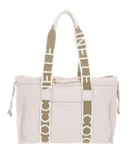 Coccinelle 2Day Signature Handtasche aus genarbtem Lammleder in Weiß - Entdecken Sie die elegante 2Day Signature Handtasche von COCCINELLE! Mit hochwertigem genarbtem Leder und präziser Verarbeitung ist sie der perfekte Begleiter für jeden Tag. Maße: 34 x 25 x 13 cm.
