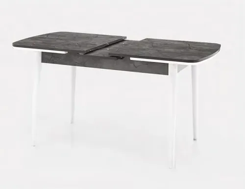 Esstisch Ausziehtisch Schwarz Weiß Holz – Modernes Design - Küchen- & Esszimmertische, ausziehbar für bis zu 4 Personen, pflegeleichtes Material, ideal für Esszimmer und Terrassen, Maße: 130 x 80 x 78 cm, vielseitig einsetzbar.