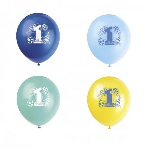 Luftballons 1. Geburtstag, Blau, 8 Stück