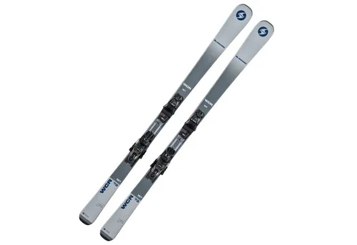 Blizzard WCR Rennski 153cm - grau/blau mit Marker TLT 10 Bindung - Alpin-Ski für fortgeschrittene Fahrer, ideal für präzises Handling und optimale Kraftübertragung auf der Piste. Ausgestattet mit Full Camber Rocker für besten Kantengriff.