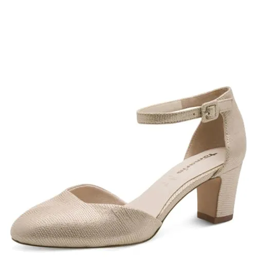 Tamaris Damen Pumps mit Blockabsatz, metallic, 41 EU in gold von Tamaris