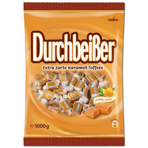Storck Durchbeißer Karamellbonbon 1 kg Beutel - Süßes & Knabbereien, unwiderstehlich weiche Karamellbonbons, ideal für Naschkatzen und Karamellliebhaber.