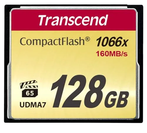 Transcend CF1000 Speicherkarte 128 GB - Speicherkarten, schnelle Schreibgeschwindigkeit für reibungsloses Speichern von Fotos und Videos in hoher Qualität.
