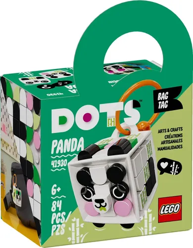 LEGO 41930 DOTS Taschenanhänger Panda - Bastelset für Kinder, kreatives Designspielzeug zur Förderung der Selbstentfaltung und Feinmotorik