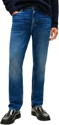 Tommy Hilfiger Straight-Jeans DENTON Slim Straight Fit blau 31 - Jeans im Slim Straight Fit, aus 99% Baumwolle für hohen Tragekomfort, ideal für lässige Outfits und vielseitige Kombinationsmöglichkeiten.