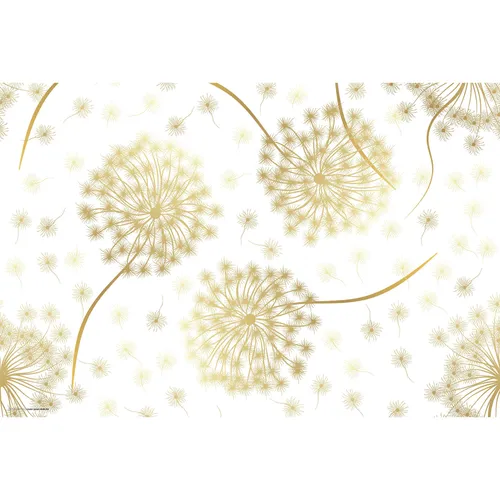 Schreibtischunterlage Goldene Pusteblume – Abwaschbar und Made in Germany - Schreibtischunterlage aus hochwertigem Vinyl (60 x 40 cm), abwaschbar und ideal für ein stilvolles Arbeitsumfeld.