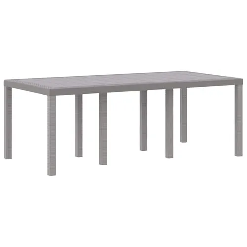 vidaXL Gartentisch Hellgrau 200 x 100 cm - Eleganter Gartentisch aus hochwertigem Poly-Rattan, wetterfest und ideal für bis zu sechs Personen. Perfekt für entspannte Brunchs oder Familienessen im Garten oder auf der Terrasse.