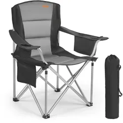 VEVOR Faltstuhl Klappstuhl mit Getränkehaltern in schwarz von Vevor