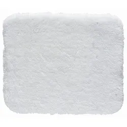 Kleine Wolke Badteppich 55 x 65 cm - Polarweiß, rechteckig mit abgerundeten Ecken, 30mm Florhöhe und rutschhemmend, 3 Jahre Garantie