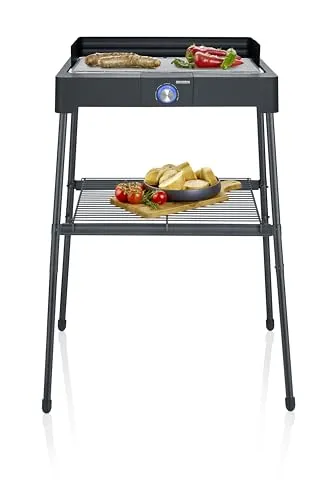SEVERIN PG 8566 - Elektro Standgrill mit 45x26 cm Grillfläche, sicher dank SafeTouch-Gehäuse und leicht zu reinigen
