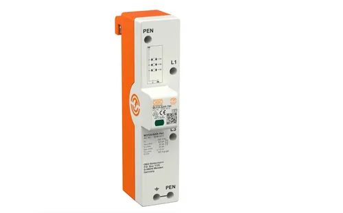 OBO Bettermann LightningController Rail MCF25-NAR-TNC - Kombiableiter Typ 1+2 für Blitzschutz, ideal für Gebäude mit Freileitungseinspeisung