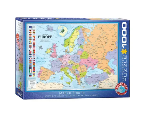 Puzzle 1000 Teile Puzzle - Puzzle - Landkarte von Europa, Puzzleteile