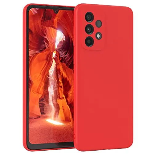 EAZY CASE - Silikonhülle für Galaxy A33 5G Hülle Silikon Case Rot weich stoßfeste Handyhülle Schutzhülle mit Kameraschutz Dünn Premium Schutz Cover TPU Phone Bumper in Mattrot