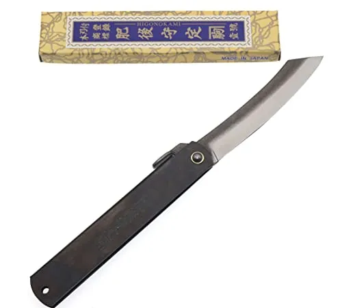 Produktbild Higonokami Klappbares Taschenmesser Zenkou Griff Schwarz – Handgefertigt in Japan