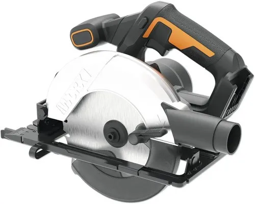 WORX WX526.9 Akku-Kreissäge 20V – 165mm Sägeblatt - Sägen: Kompakte Akku-Kreissäge mit 4700/min Motor für präzise Schnitte, werkzeugloser Neigungswinkel bis 50° und integrierter LED-Beleuchtung für optimale Sicht.