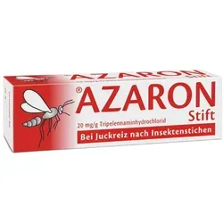 Azaron Stift - Juckreizlinderung nach Insektenstichen - Praktischer Stift für die Reiseapotheke, bietet schnelle Linderung bei Juckreiz durch Insektenstiche oder Kontakt mit Quallen. Ergiebig und präzise in der Anwendung.