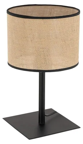 KAR-LIGHTING Tischlampe 1-flammig Schwarz/Beige aus Jute & Metall – Nachttisch- und Schreibtischleuchte für Innenräume, E27