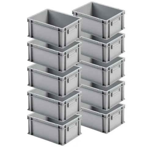BRB-Lagertechnik Stapelbox 10x Eurobehälter, grau von BRB Lagertechnik