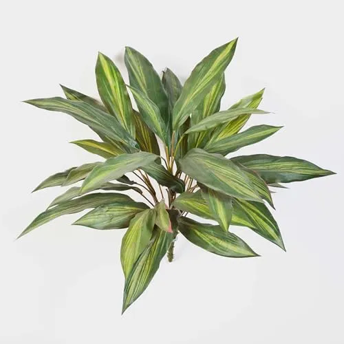 Künstliche Zimmerpflanze Dracaena Busch auf Steckstab, 50 cm - Dekorative künstliche Dracaena mit 36 Blättern in gelb-grüner Farbgebung. Ideal für eine pflegeleichte Raumgestaltung. Perfekt für jedes Zuhause oder Büro.