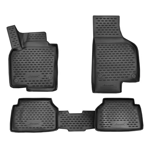 Element 3D Gummimatten Set für VW Tiguan (2007-2018) - Hochwertige, passgenaue Auto Fußmatten aus robustem TPE-Material, ideal für alle Wetterbedingungen. Rutschfeste Unterseite und erhöhtes Wannen-Design schützen Ihren Fahrzeugboden effektiv.