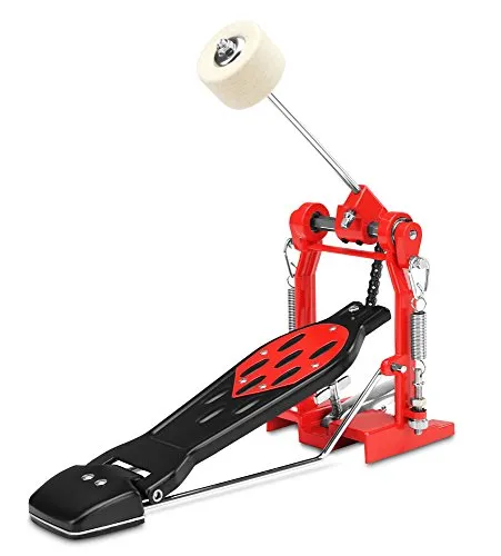 XDrum SK-7 Single Fußmaschine - Zubehör für Schlaginstrumente, Metall-Pedal mit roter Fußplatte und einstellbarer Federspannung für präzises Spielgefühl.