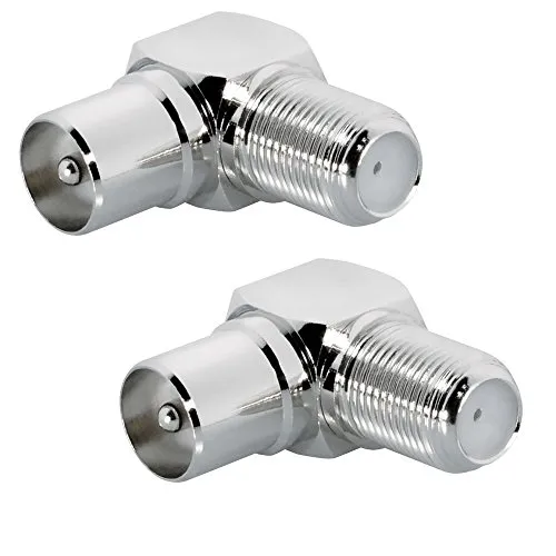 HD TV Adapter IEC 9,5mm Winkeladapter 2x Stecker Antenne Kabel Sat F-Adapter ARLI