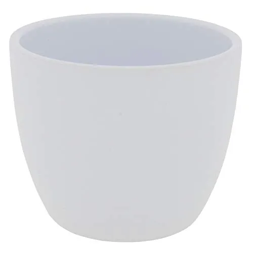 Annastore Blumenübertopf AVA aus Keramik Pflanztopf Blumentopf Keramiktopf Übertopf für Blumen (Weiß-brillant, Ø 8,5 cm/H 7 cm)