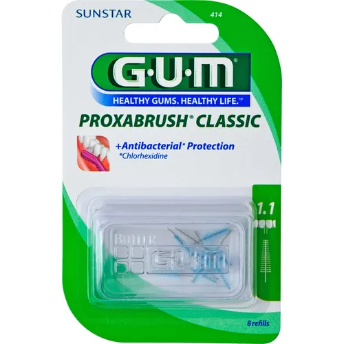 G.U.M Proxabrush Classic Interdental-Ersatzbürsten 1,1 mm - 8 St. - Arzneimittel, perfekte Mundpflege mit Ersatz-Interdentalbürsten, die Zahnfleischentzündungen und Mundgeruch verhindern.
