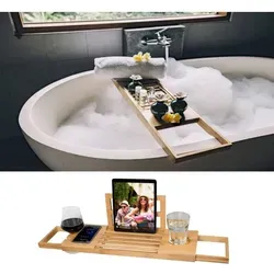 Bambus Badewannenablage Verstellbar-d17830