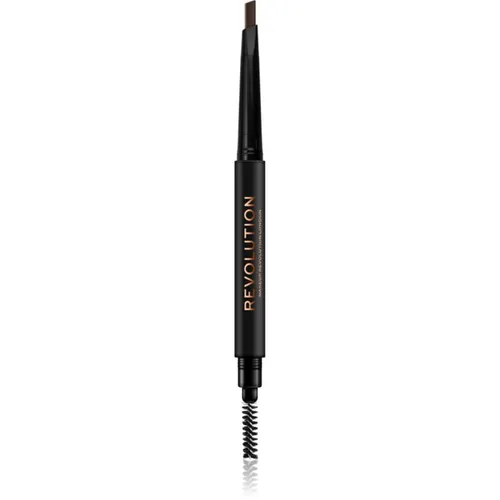 Makeup Revolution Duo Brow Definer Präzisionsaugenbrauenstift Farbton Medium Brown 0,25 g