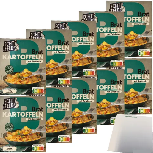 Echt vom Feld Bratkartoffeln mit Zwiebeln VPE 10x400g - Fertigmahlzeiten mit herzhaftem Geschmack, ideal für schnelle und leckere Gerichte – perfekt für den Alltag!