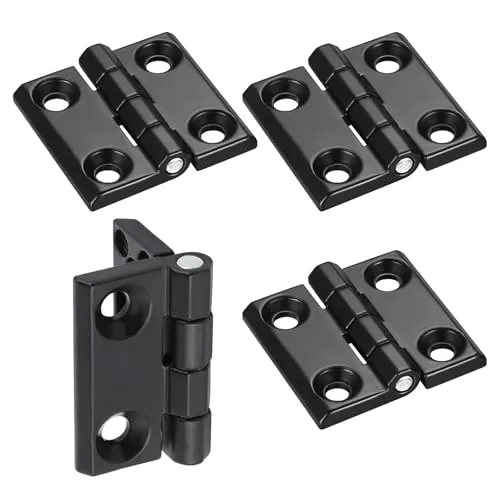 Stück Schwarz Edelstahl Scharnier 40x40mm, Edelstahl Türscharniere, Scharniere Klappbar, Klavierband Scharnieren, für Zimmertüren, Gartentüren, Eingangstüren 4