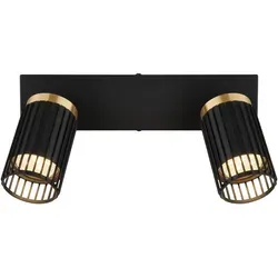 Deckenleuchte Spotleuchte 2 Strahler schwarz - Moderne Deckenleuchte für stilvolle Wohnräume mit schwenkbaren Spots aus hochwertigem Aluminium. Perfekt für gezielte Lichtakzente in Wohnzimmer, Flur oder Küche.