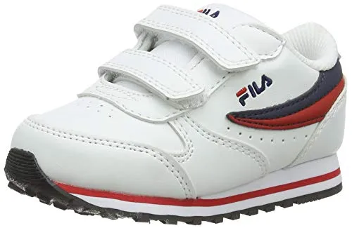 FILA Unisex Kinder Orbit Velcro Tdl Sneaker - Komfortabler Sneaker für Kids - Baby Sneaker für Jungen mit leichtem EVA-Mittelsohle und praktischem Klettverschluss für einfaches An- und Ausziehen. Stylisches Design mit klassischem FILA-Logo.