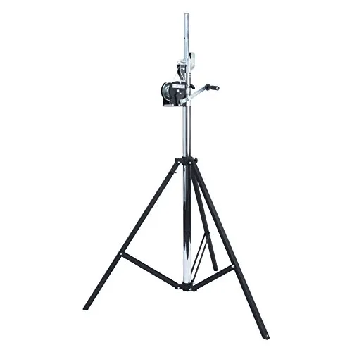 lightmaXX LS-4000 PRO Kurbelstativ 4m mit TV-Adapter - Lichtständer für professionelle Anwendungen, max. Belastung 85 kg, flexibel höhenverstellbar von 1,75 m bis 4 m, ideal für Bühnen und Veranstaltungen.